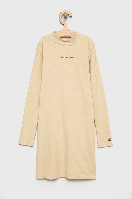 Dievčenské šaty Calvin Klein Jeans IG0IG01317.PPYY béžová SS22