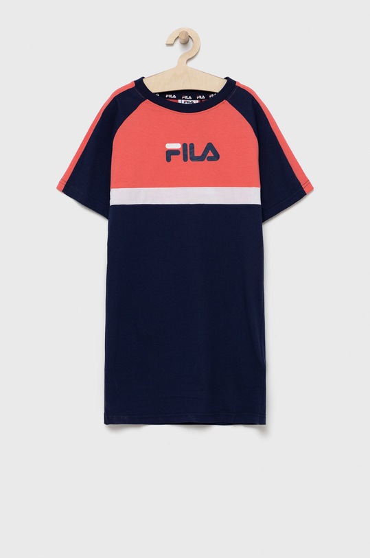 Fila sukienka bawełniana dziecięca nadruk granatowy FAT0092