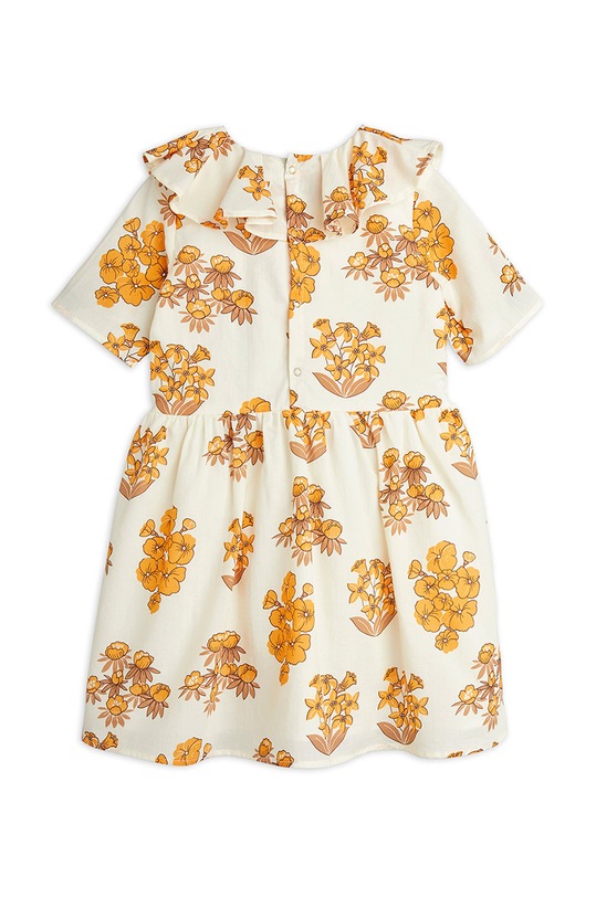 Dětské bavlněné šaty Mini Rodini 2225010113 béžová SS22