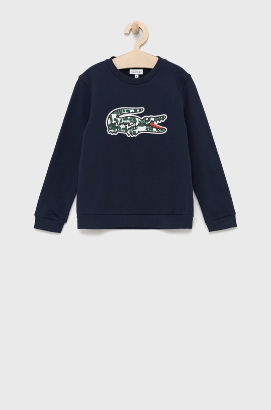 Dětská bavlněná mikina Lacoste bez kapuce námořnická modř SJ2996.