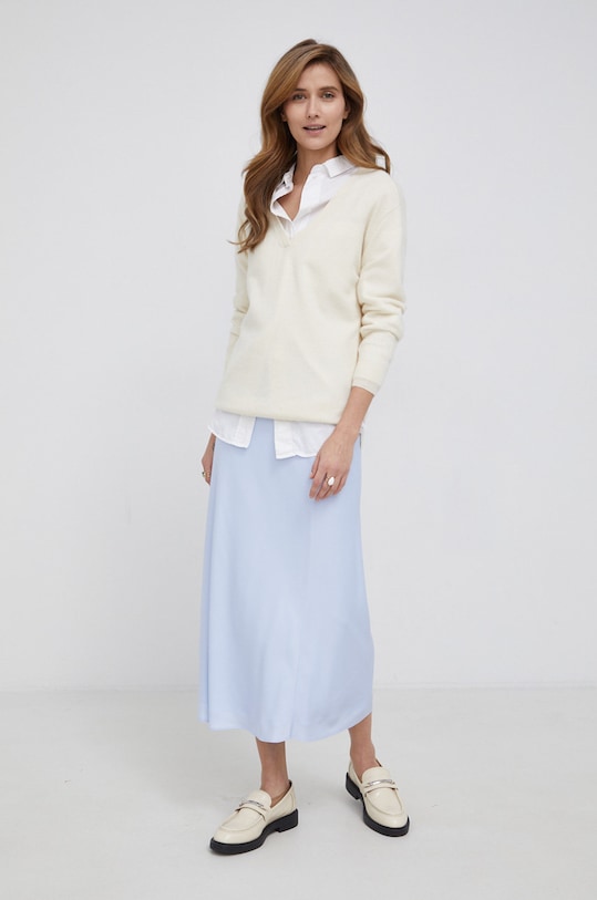 Kašmírový sveter Calvin Klein K20K203698.PPYY béžová SS22