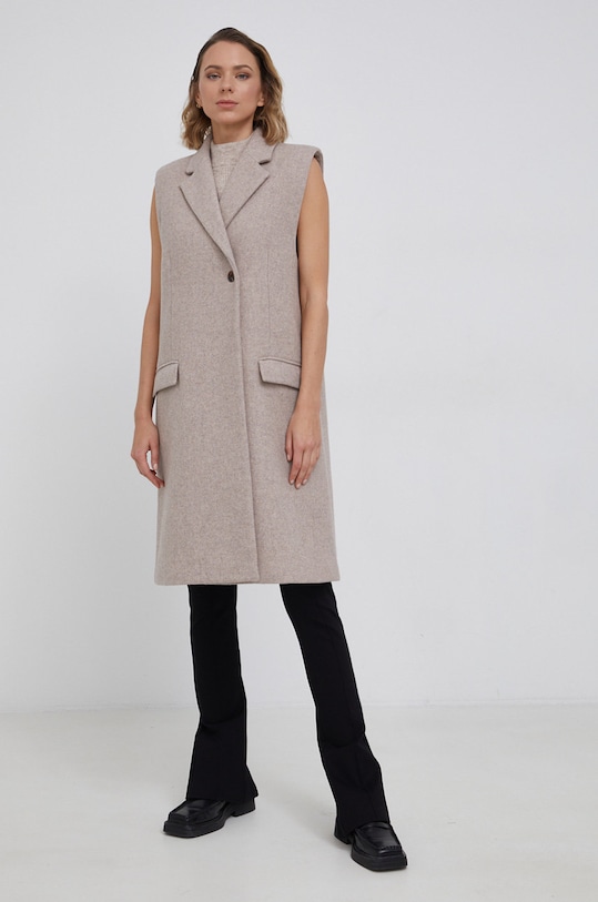 Samsoe Samsoe - Vesta de lana cu captuseala roz F21400015