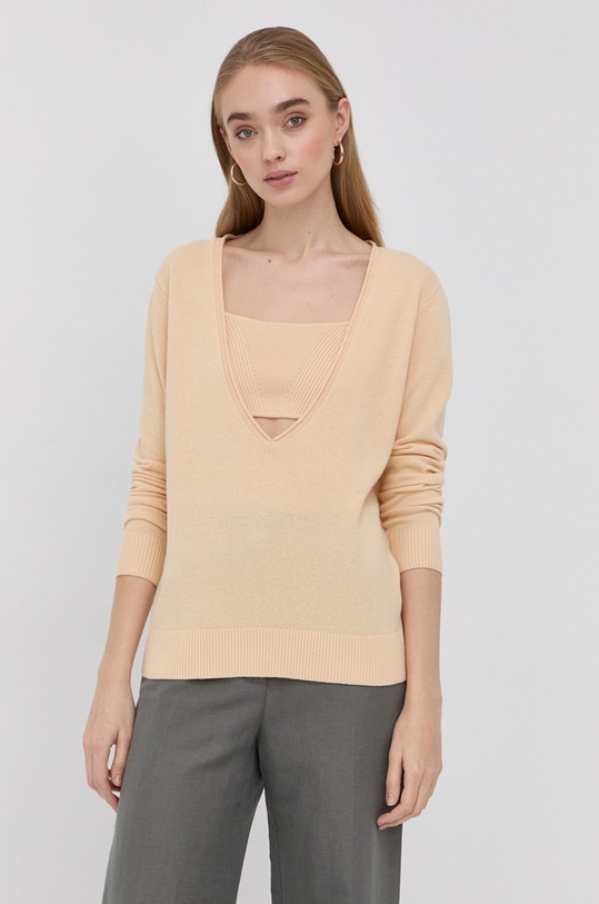 Svetr z vlněné směsi Patrizia Pepe žlutá 8K0002.K001