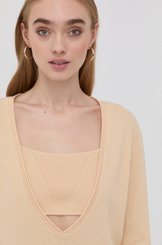 Svetr z vlněné směsi Patrizia Pepe 8K0002.K001 žlutá