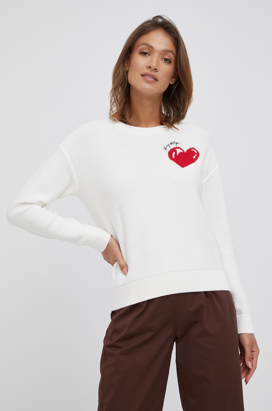 Tommy Hilfiger pulover de bumbac grosime medie bej WW0WW35491.PPYY