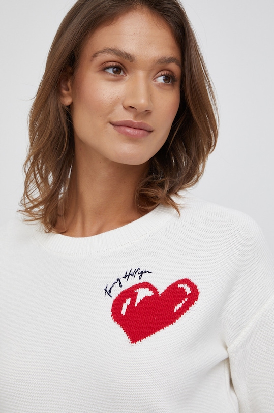 Tommy Hilfiger pulover de bumbac bej WW0WW35491.PPYY