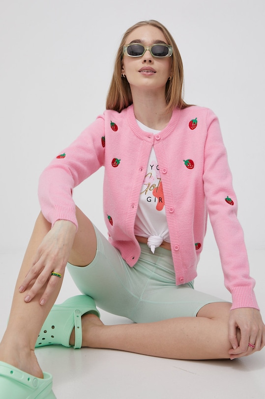 Πλεκτή ζακέτα Pieces άλλο ροζ 17126458.PrismPink