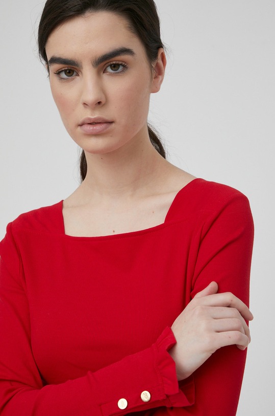 Tričko s dlouhým rukávem Lauren Ralph Lauren červená 200817317002