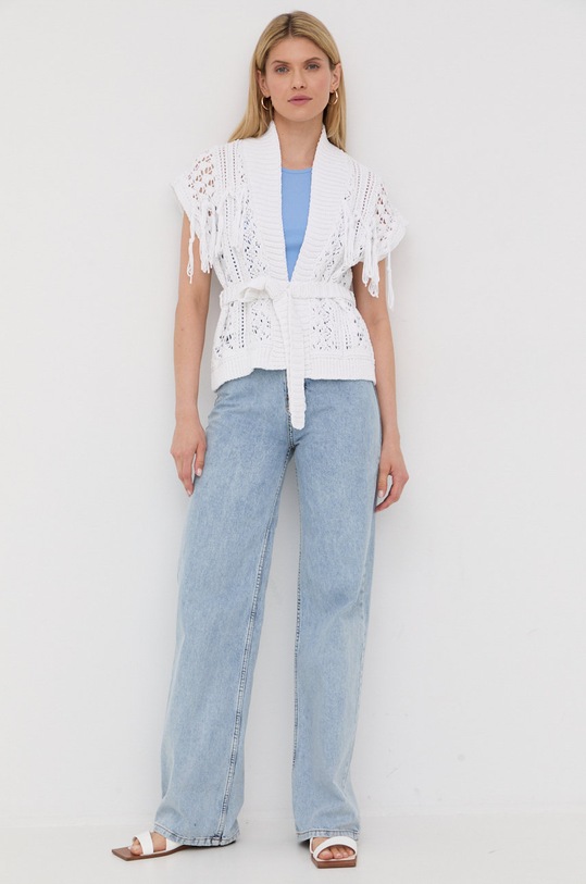 Twinset cardigan imprimeu alb 221TT3142