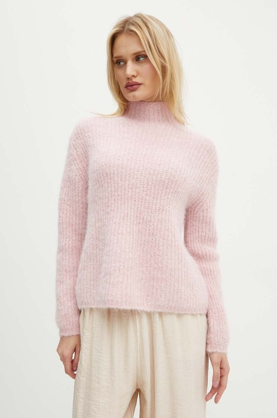 Bruuns Bazaar sweter wełniany wełna różowy BBW2465