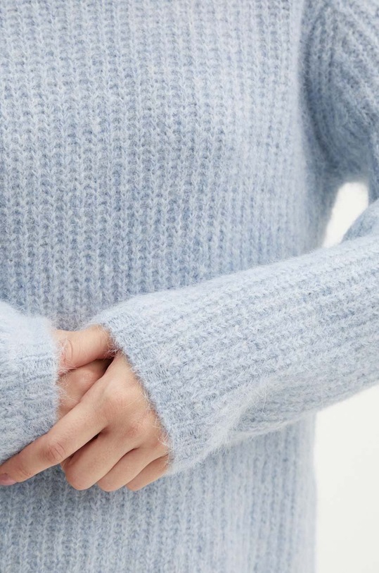 Bruuns Bazaar sweter wełniany BBW2465 niebieski