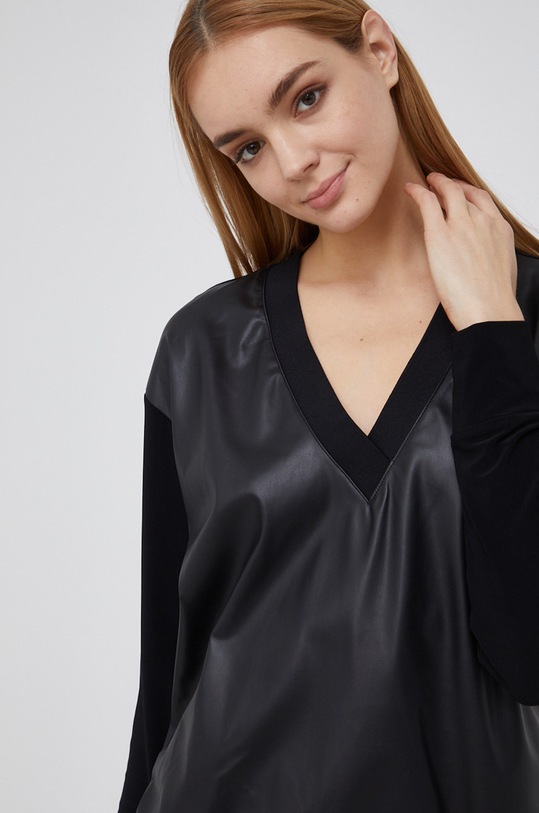 Dkny Bluzka P1RHZC90 z elastanem czarny P1RHZC90