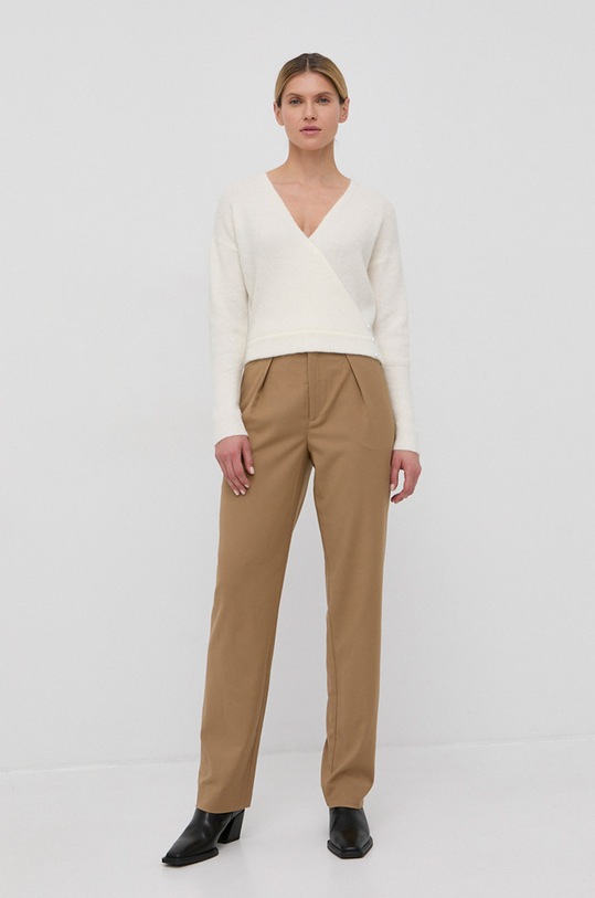 Gestuz - Sweter wełniany Alpha 10905814 beżowy SS22