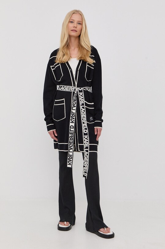 Kardigán s prímesou vlny Karl Lagerfeld 221W2003 viacfarebná AA00