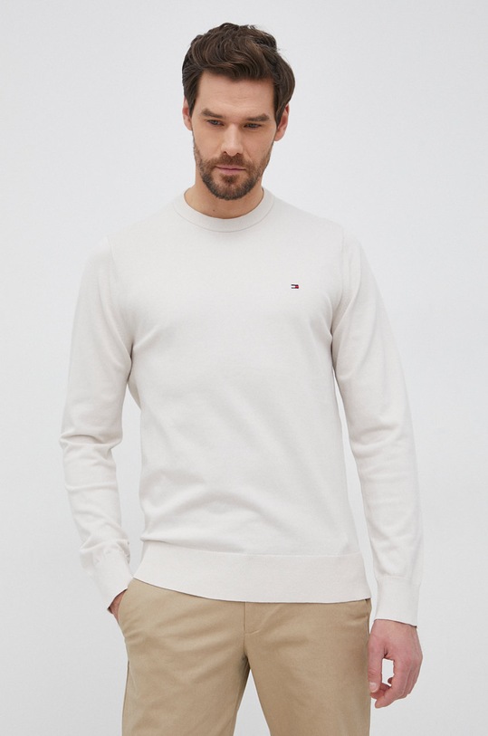 Sveter Tommy Hilfiger okrúhly béžová MW0MW21316.PPYY