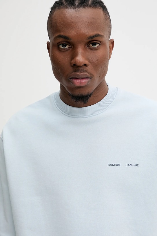 Samsoe Samsoe cotton sweatshirt Norsbro blue M00018103