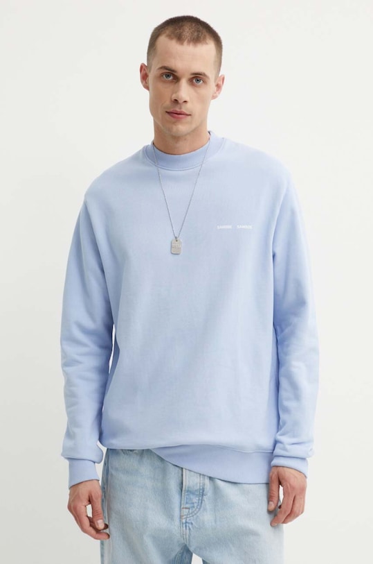 Samsoe Samsoe hanorac de bumbac Norsbro print albastru M00018103