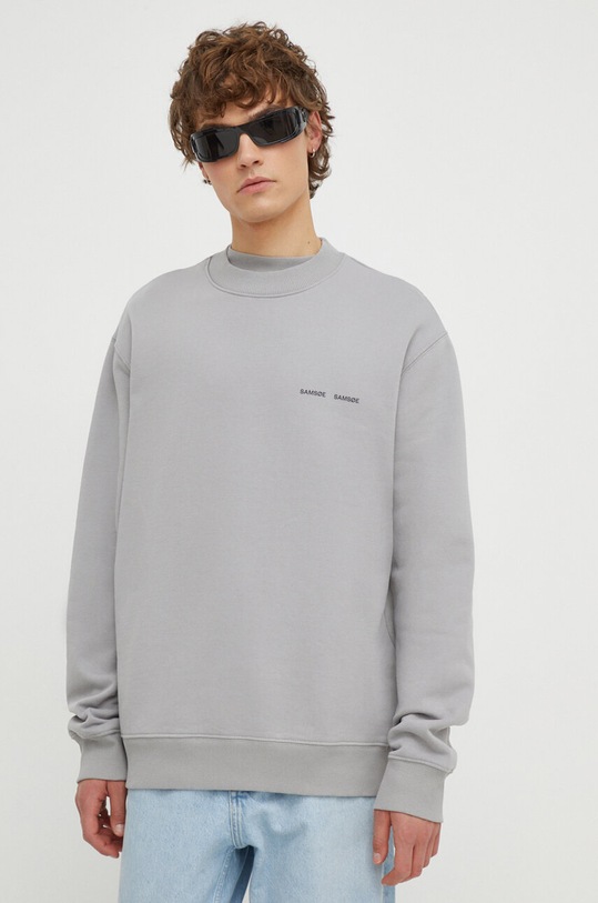 Samsoe Samsoe hanorac de bumbac print gri M00018103