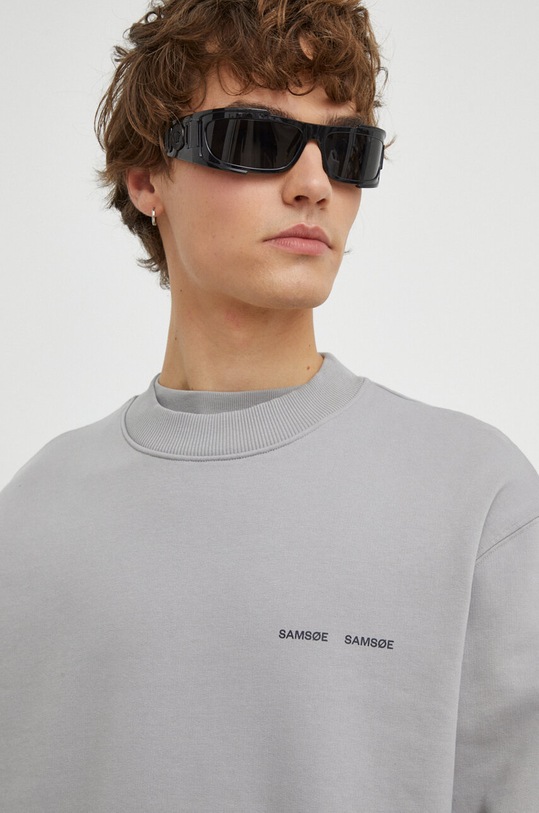Samsoe Samsoe hanorac de bumbac gri M00018103