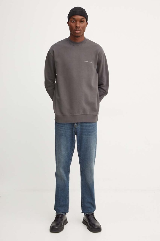 Samsoe Samsoe bluza bawełniana Norsbro M00018103 szary SS25