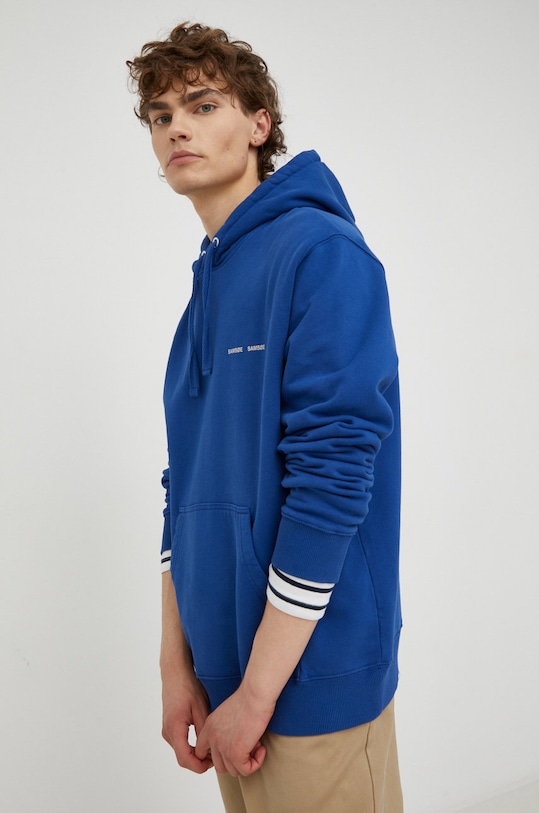 Samsoe Samsoe bluza bawełniana nadruk niebieski M00018104