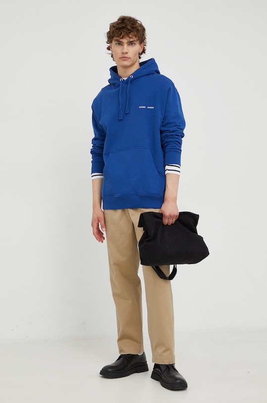 Samsoe Samsoe bluza bawełniana M00018104 niebieski AW23