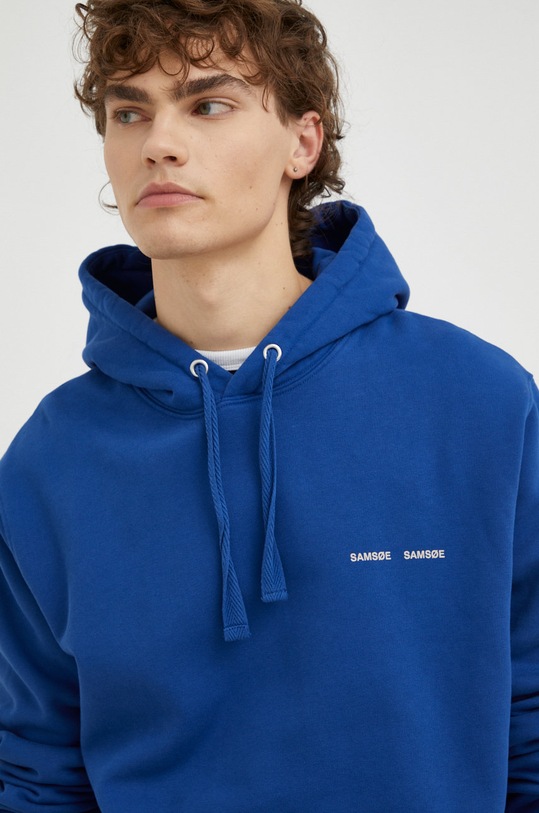 Samsoe Samsoe bluza bawełniana niebieski M00018104