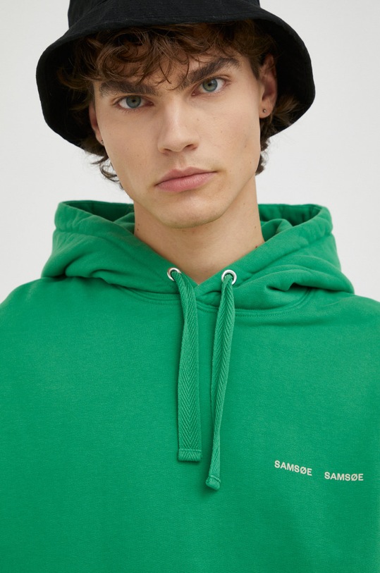 Samsoe Samsoe bluza bawełniana zielony M00018104