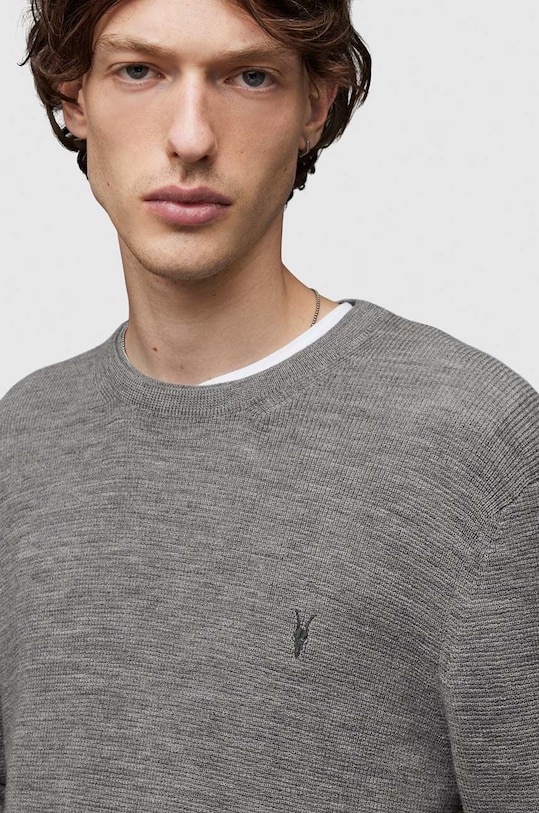 Vlnený sveter AllSaints MK034P sivá AW22
