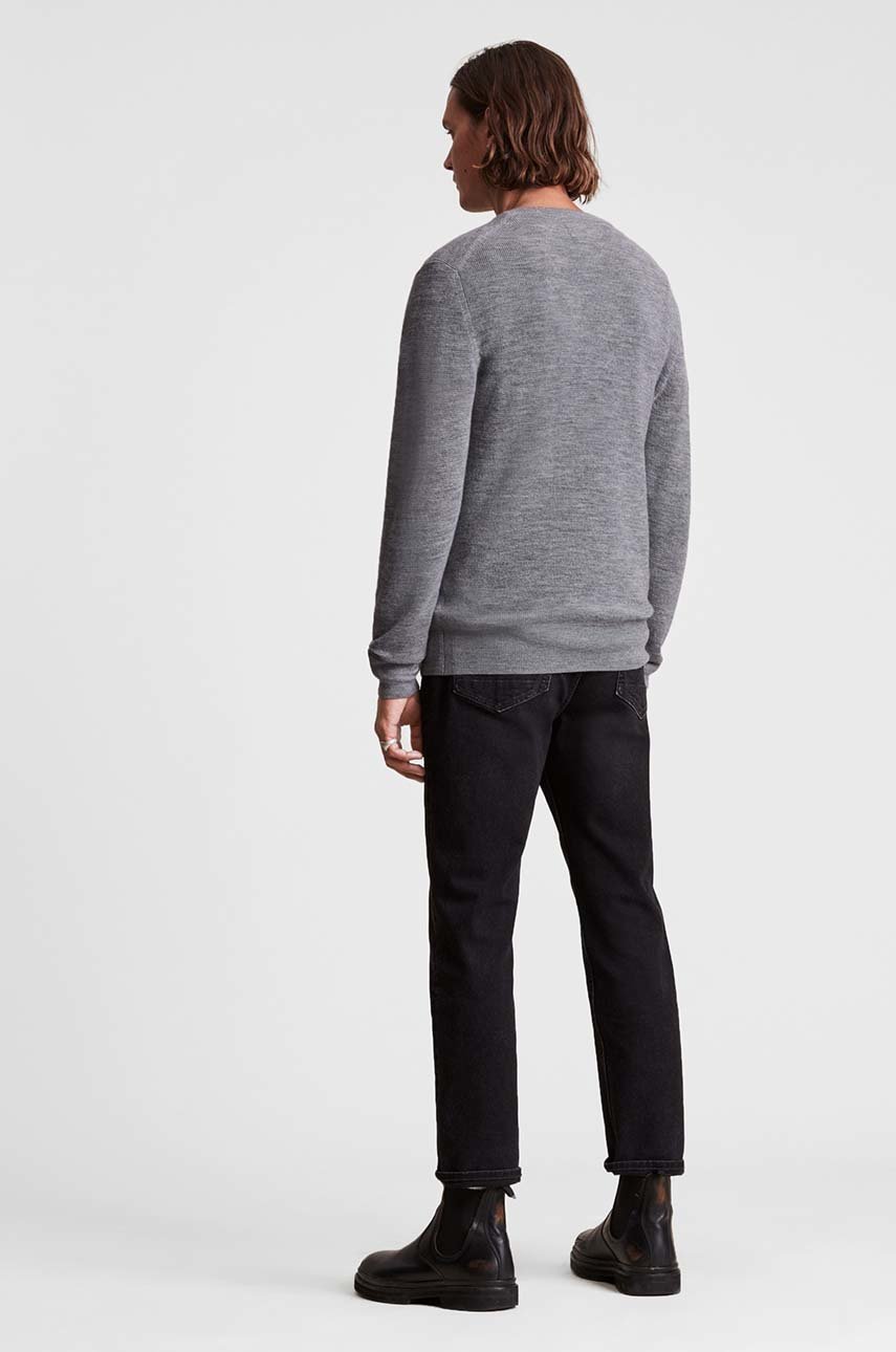 AllSaints sweter wełniany IVAR MERINO CREW szary MK034P