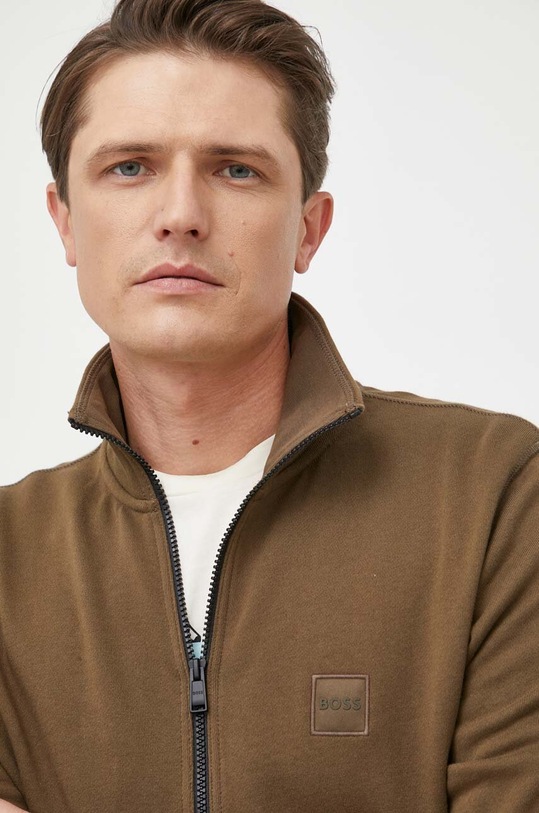 Bavlněná mikina BOSS CASUAL zelená 50468428