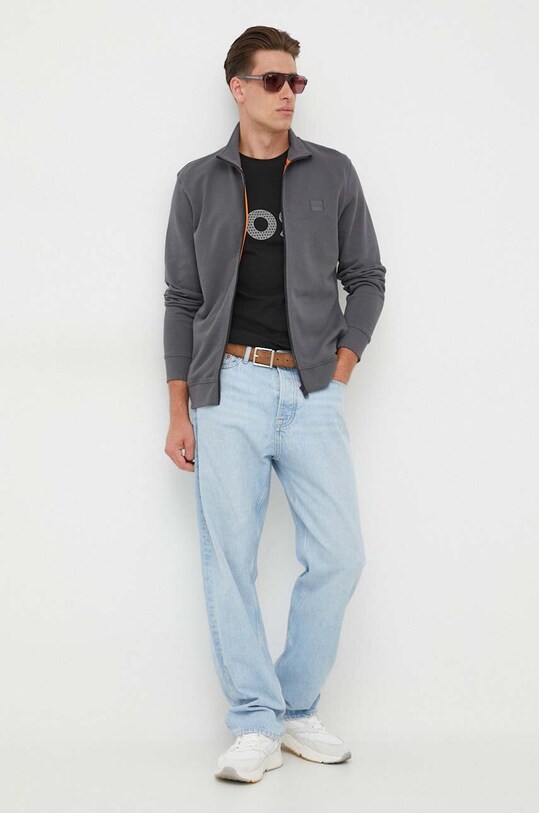 Хлопковая кофта BOSS BOSS CASUAL 50468428 серый AA00