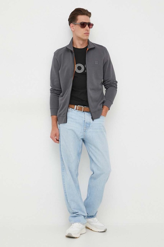 BOSS bluza bawełniana BOSS ORANGE 50468428 szary AA00