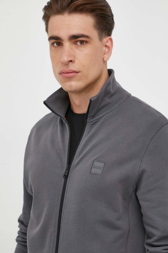 BOSS bluza bawełniana BOSS ORANGE szary 50468428