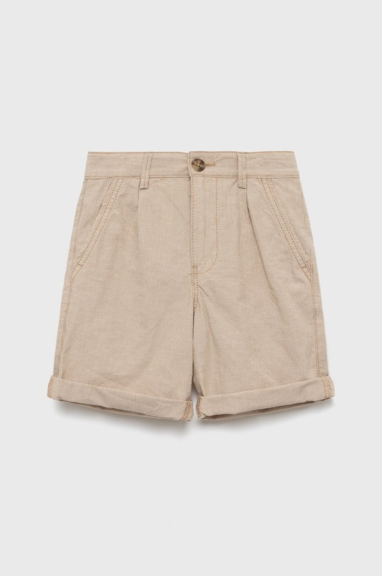 United Colors of Benetton szorty z domieszką lnu dziecięce casual beżowy 4VQXC900A.G