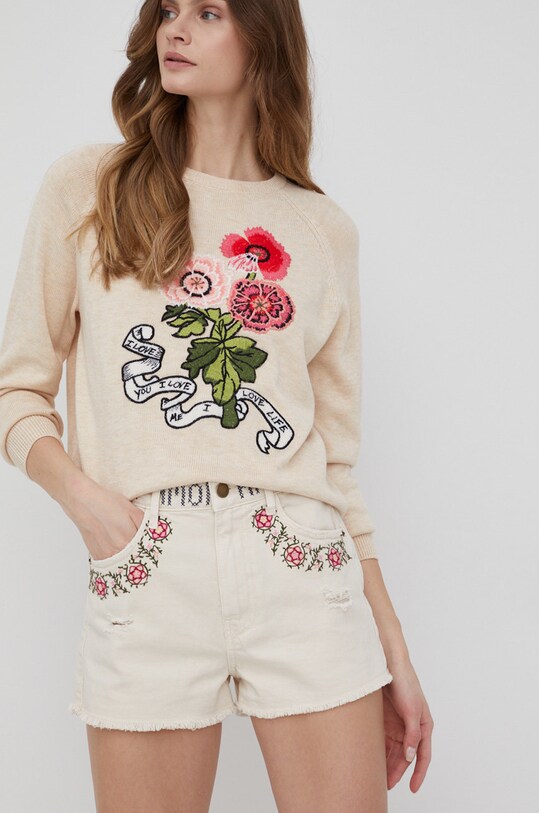 Джинсовые шорты Desigual джинс бежевый 22SWDD27