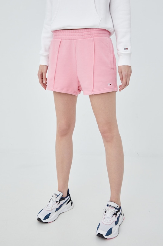 Tommy Jeans szorty bawełniane DW0DW12626.PPYY bawełna różowy DW0DW12626.PPYY