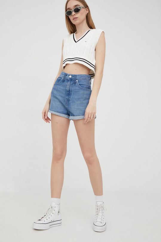 Levi's pantaloni scurti jeans Wltrd A2257.0000 albastru SS22