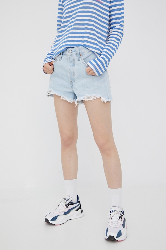 Levi's szorty jeansowe bawełna niebieski 56327.0231