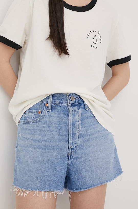 Levi's szorty jeansowe tkanina niebieski 77879.0069