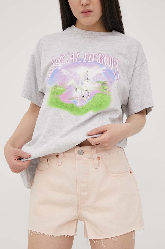 Levi's szorty jeansowe bawełna różowy 56327.0260