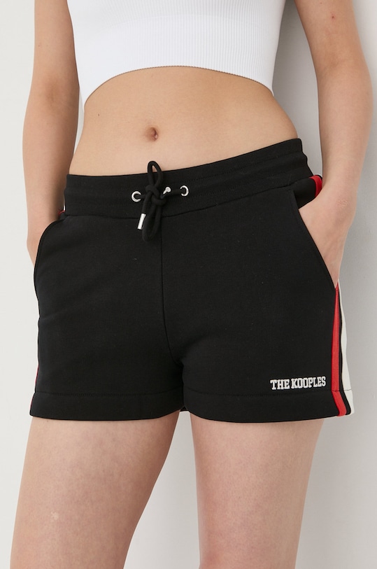 The Kooples pantaloni scurti tricotaj negru FSHO24016K