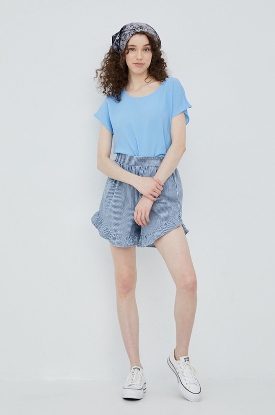 Pieces szorty bawełniane 17123685.LightBlueD granatowy SS22