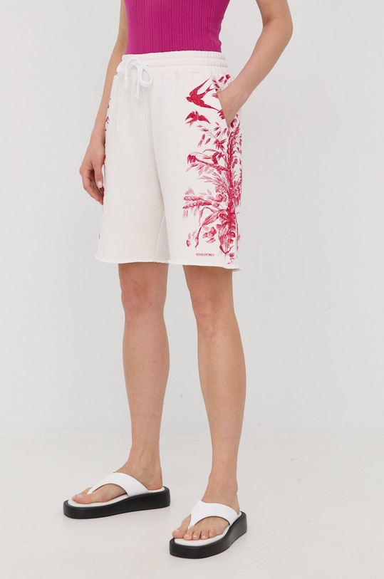 Red Valentino szorty bawełniane wzorzyste czerwony XR0MD02T6GN