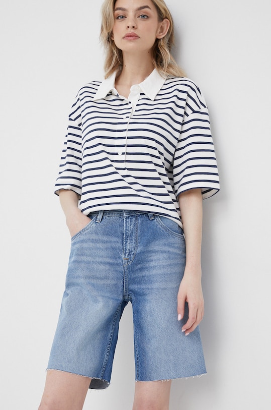 Pepe Jeans pantaloni scurti jeans Violet Bermuda bumbac albastru PL801006MH3.000