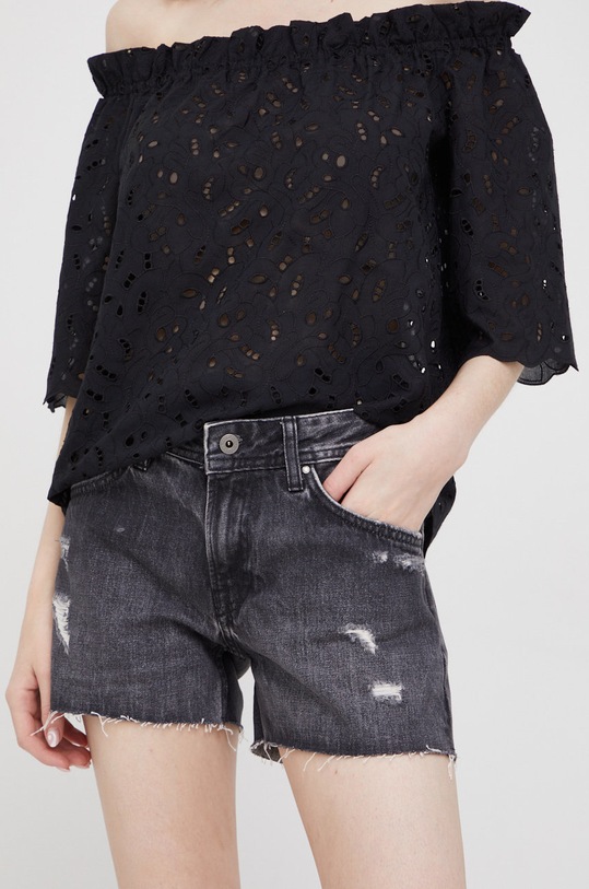 Rifľové krátke nohavice Pepe Jeans Thrasher rifľovina čierna PL801004VY0.000