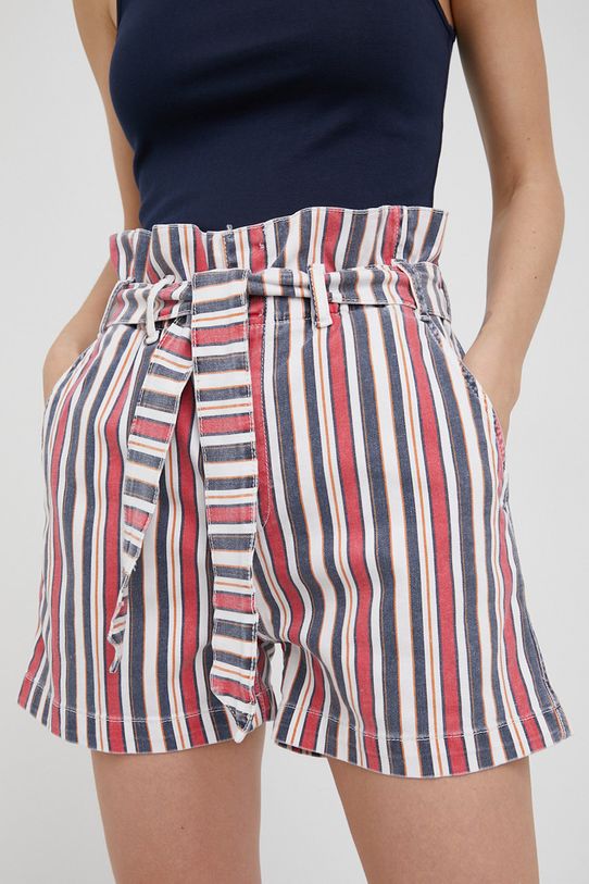 Rifľové krátke nohavice Pepe Jeans Phoebe Stripe rifľovina viacfarebná PL800989.0AA