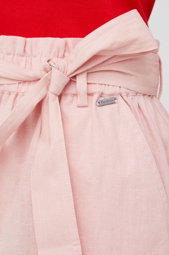 Šortky s příměsí lnu Pepe Jeans Muriel růžová PL800983.318
