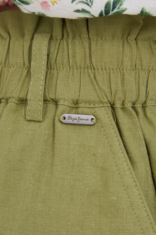 Šortky s příměsí lnu Pepe Jeans Muriel zelená PL800983.618