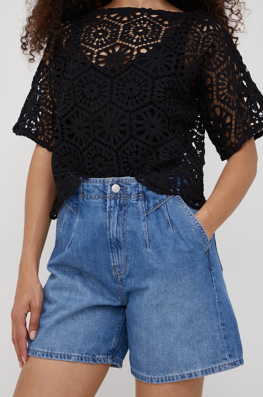 Pepe Jeans szorty jeansowe STELLA ADAPT bawełna granatowy PL800992.000